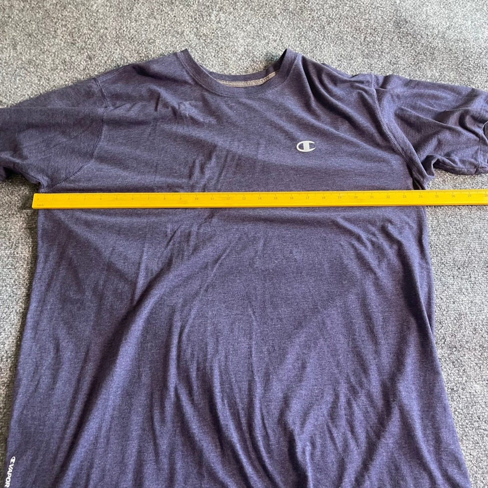 Champion Vapor Cotton Mens 2XL Heather Navy Blue Short Sleeve T-Shirt Activewear - Picture 5 of 7